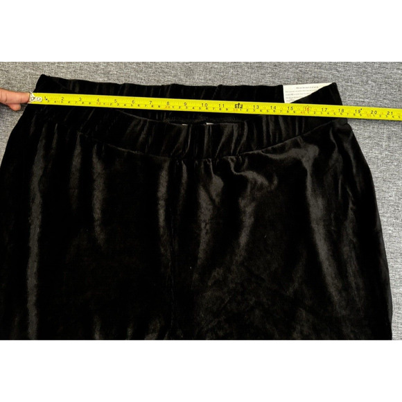Soft Surroundings Pants Velvet Velour Wide Leg Pull on Black 1x (18w/20w) - Picture 3 of 9